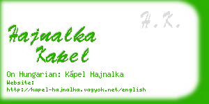 hajnalka kapel business card