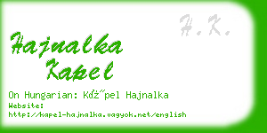 hajnalka kapel business card